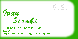 ivan siroki business card